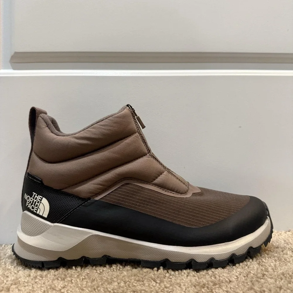 The North Face ThermoBall Eco Zip Ankle Snow Boots Brown Womens 8 NF0A5LWF